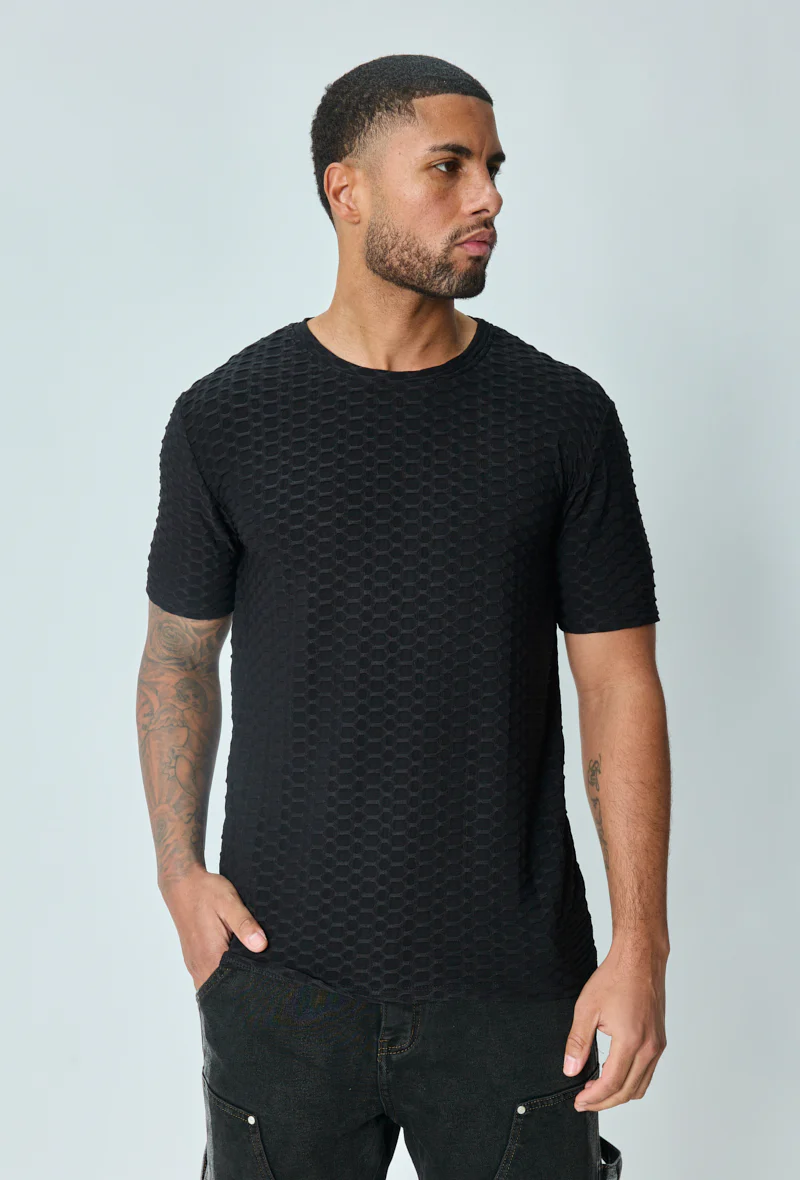 T-shirt manches courtes uni texturé - Image 23