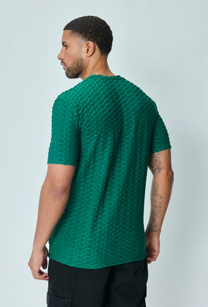 T-shirt manches courtes uni texturé - Image 3
