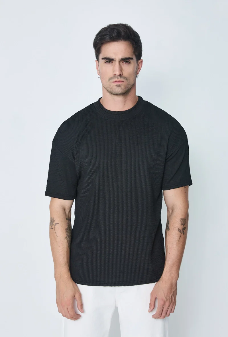T-shirt plissé uni - Image 12