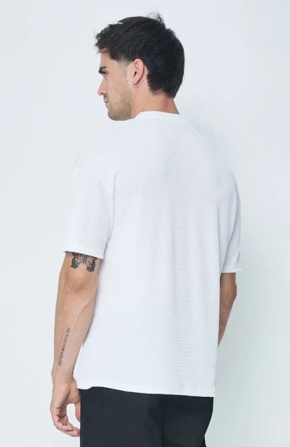 T-shirt plissé uni - Image 2