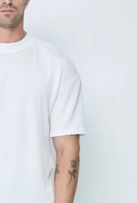 T-shirt plissé uni - Image 4
