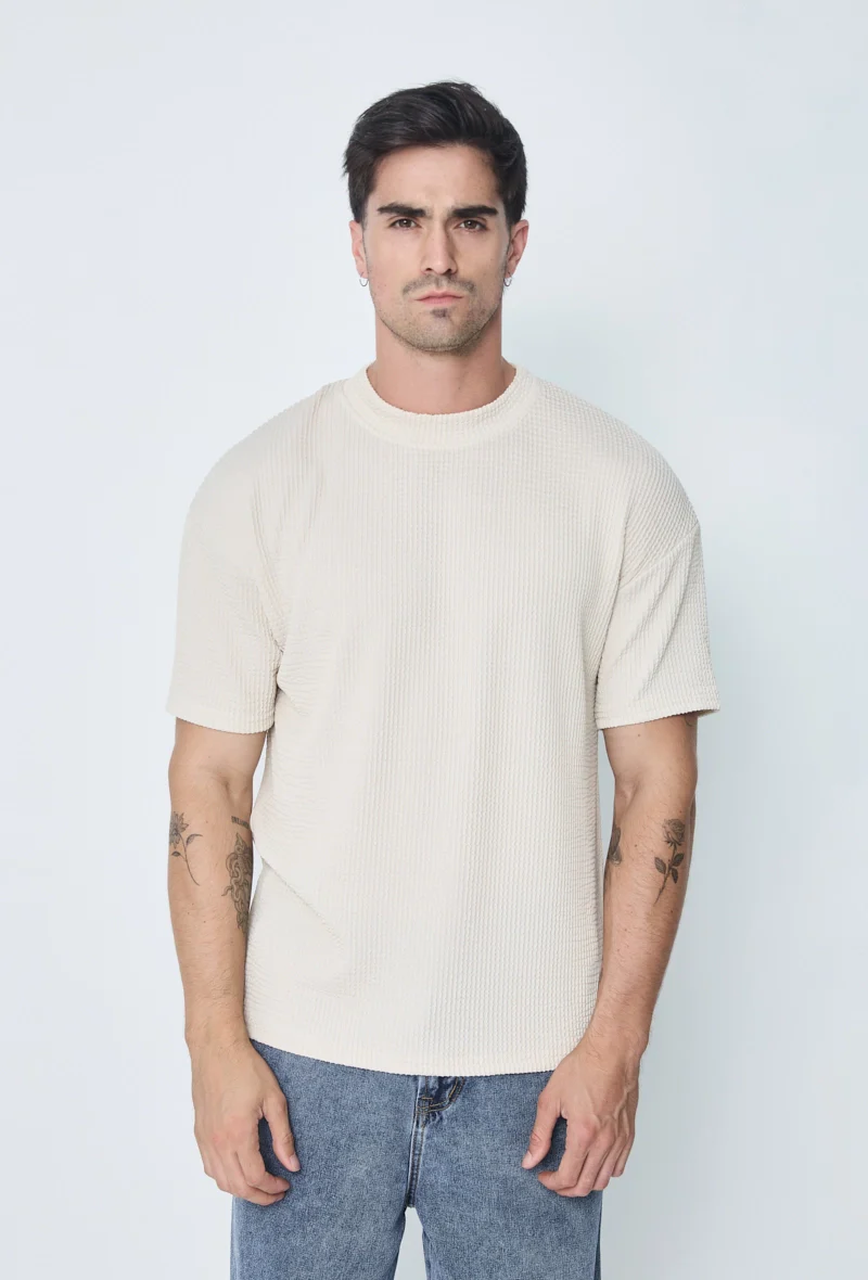 T-shirt plissé uni - Image 7
