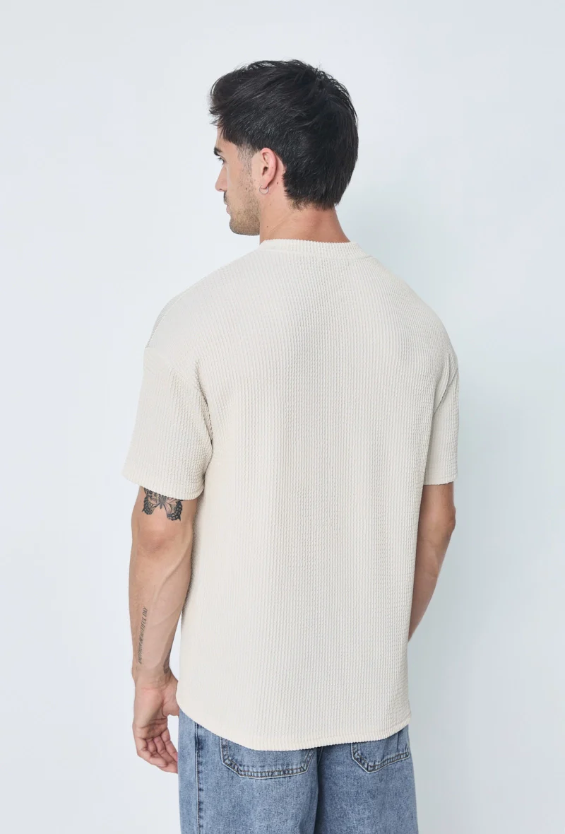 T-shirt plissé uni - Image 8