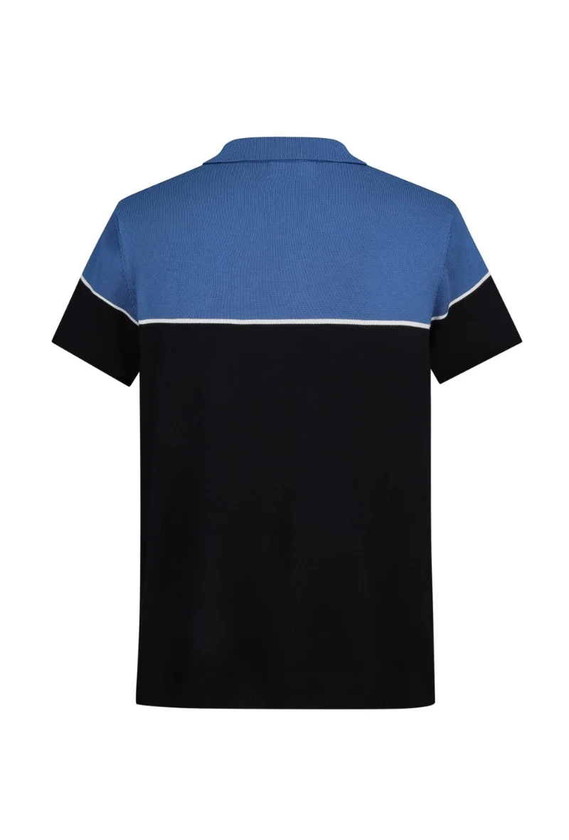 T-shirt polo en maille bicolore - Image 4