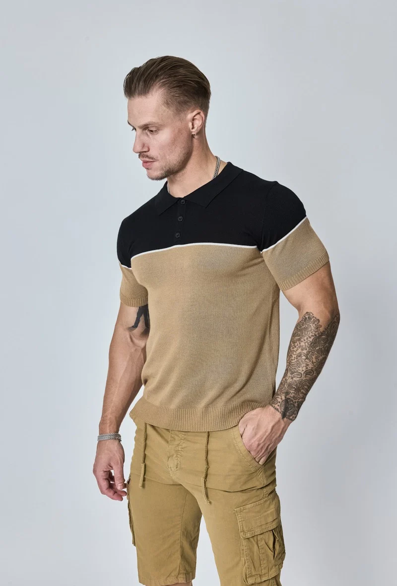 T-shirt polo en maille bicolore - Image 6