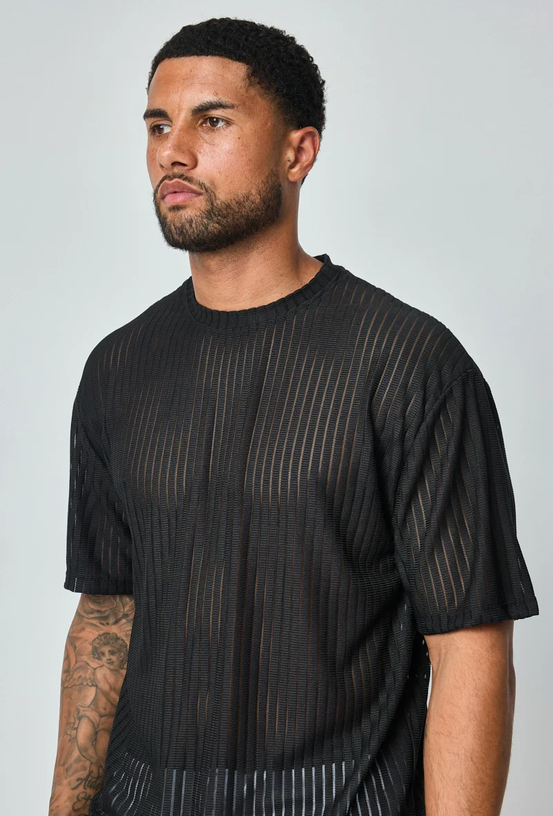 T-shirt rayé uni oversized - Image 4