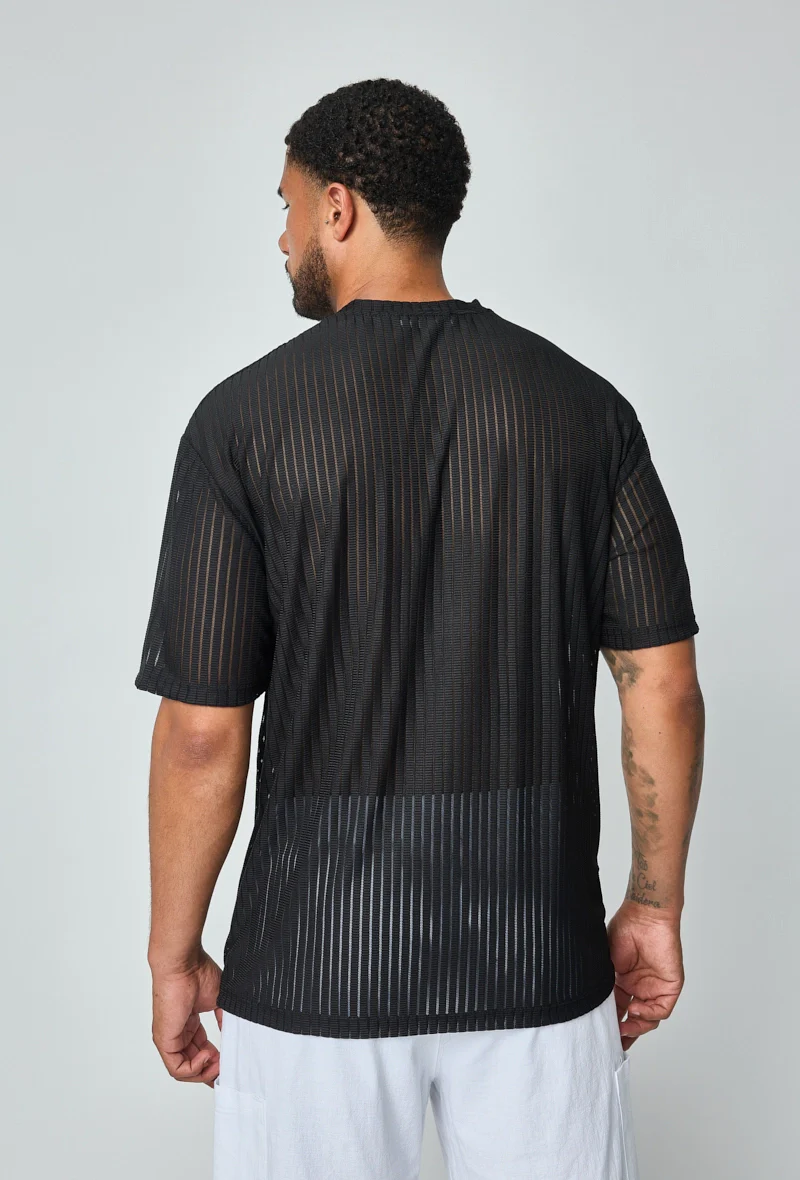 T-shirt rayé uni oversized - Image 5