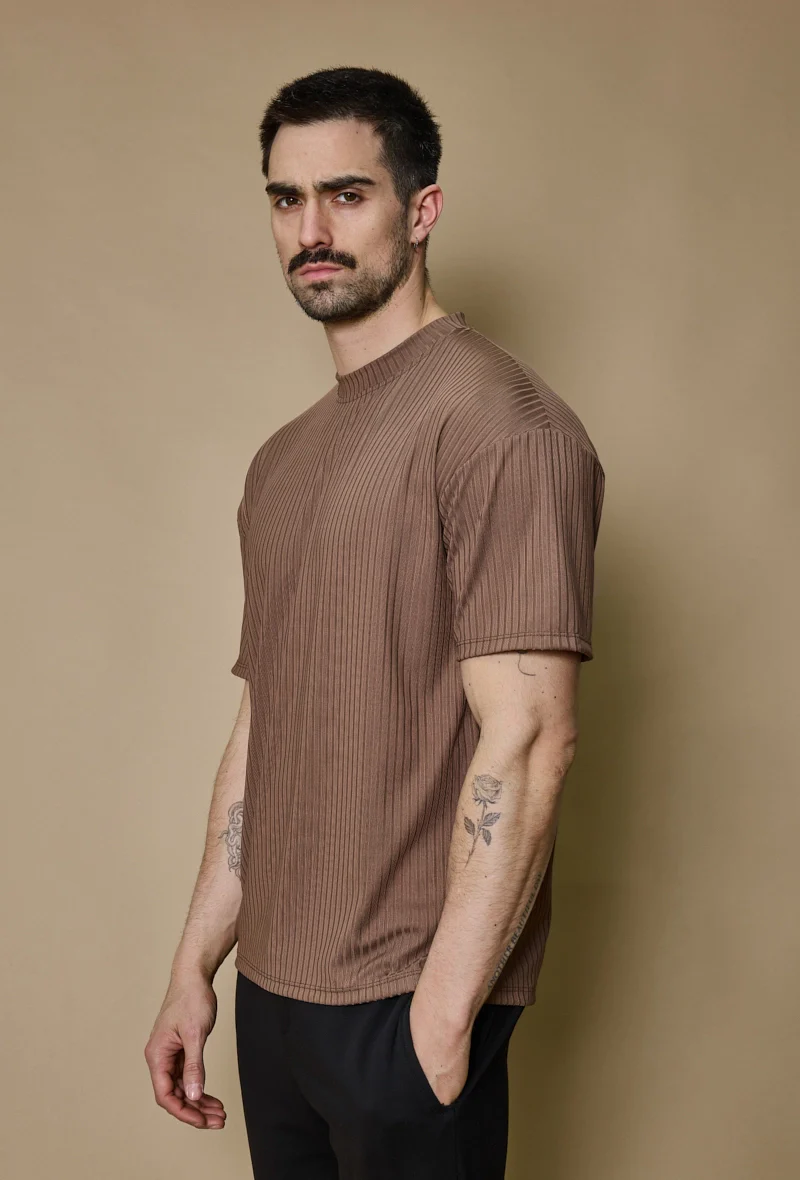 T-shirt uni à rayures oversize - Image 2