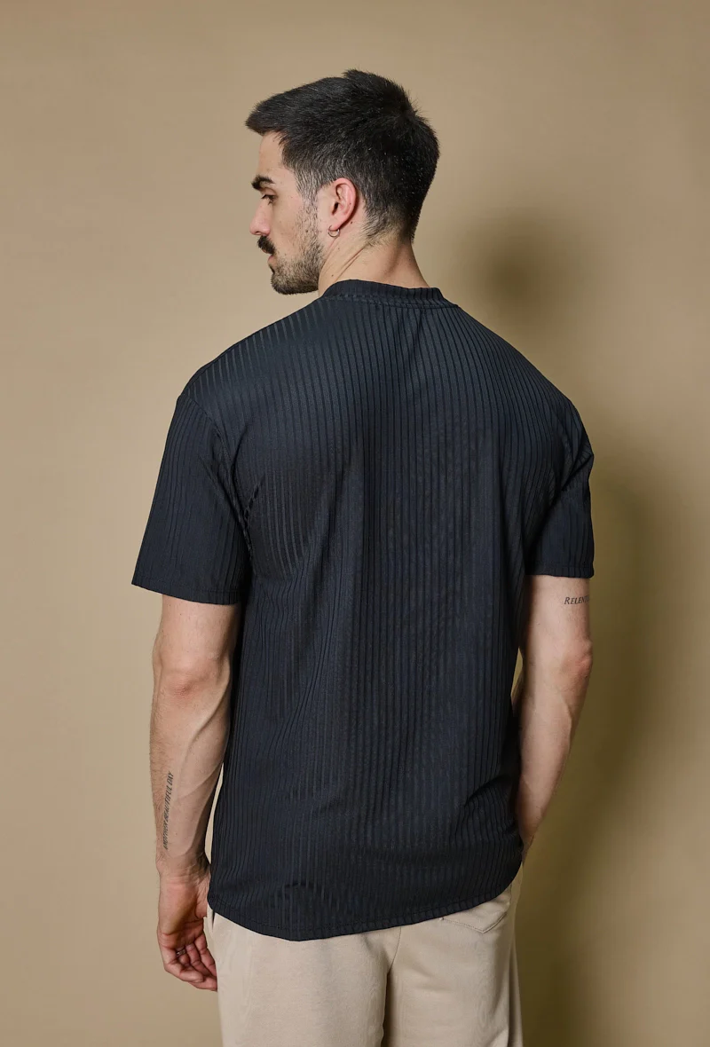 T-shirt uni à rayures oversize - Image 21