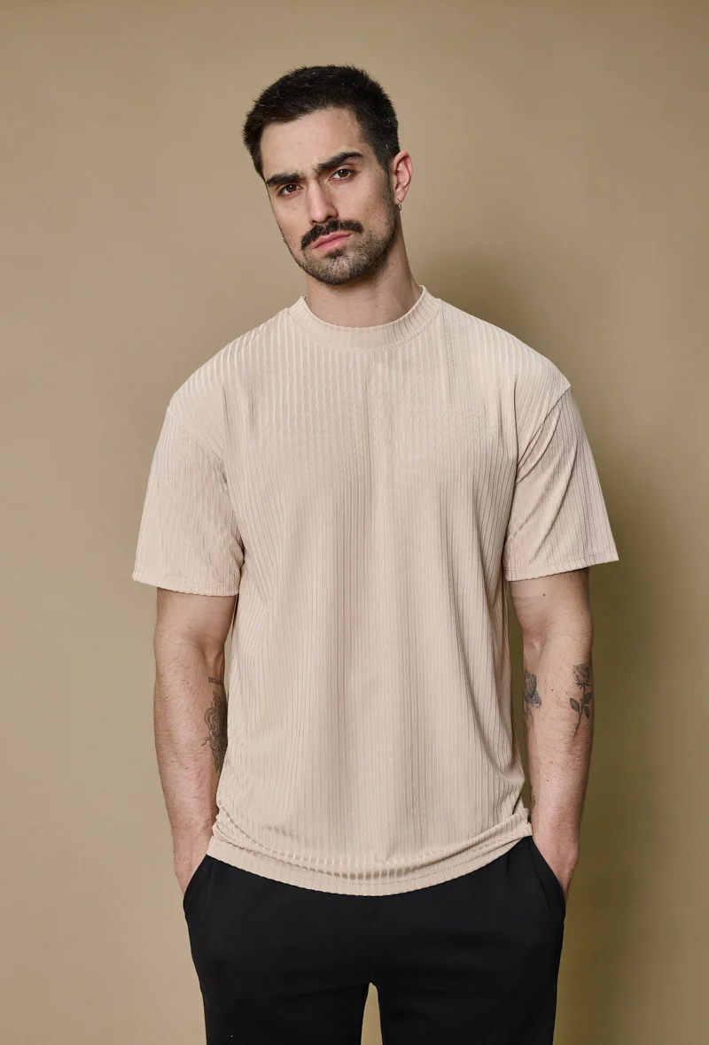 T-shirt uni à rayures oversize - Image 6