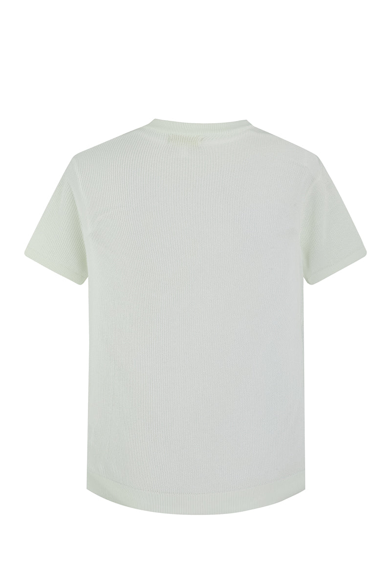 T-shirt uni en maille manches courtes - Image 6