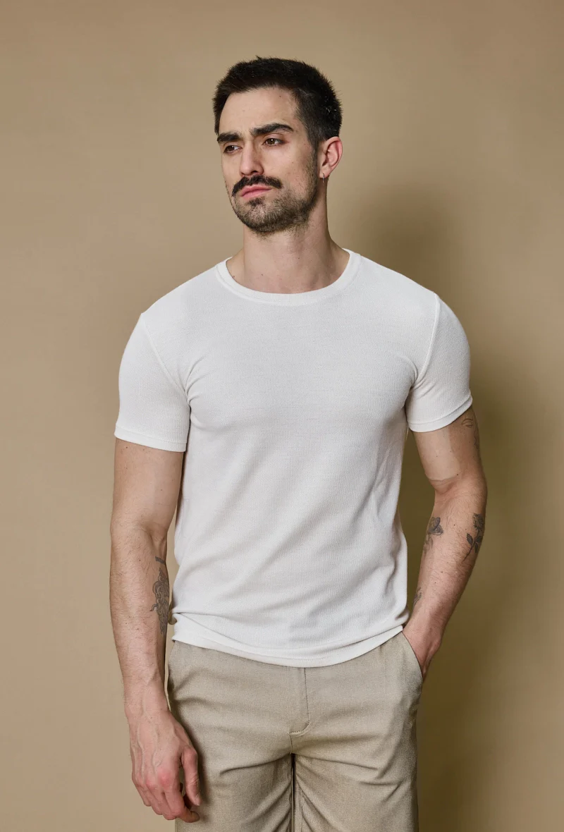T-shirt uni en maille