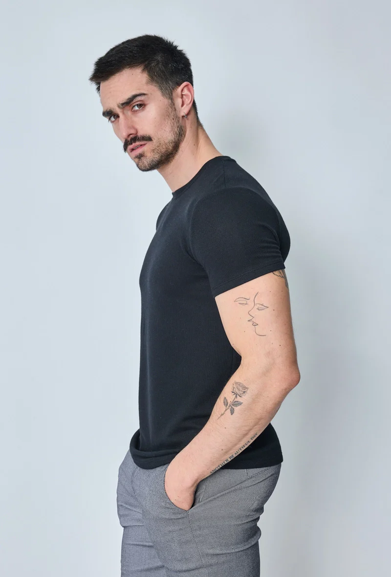 T-shirt uni en maille - Image 11