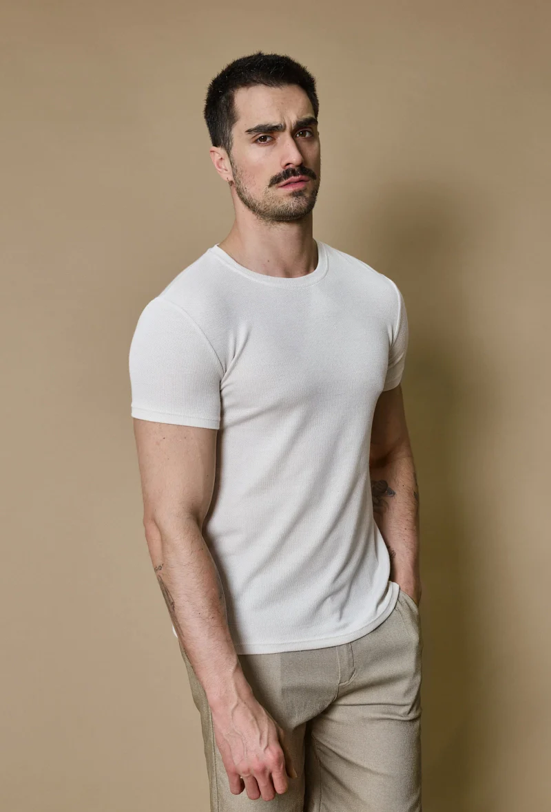 T-shirt uni en maille - Image 6