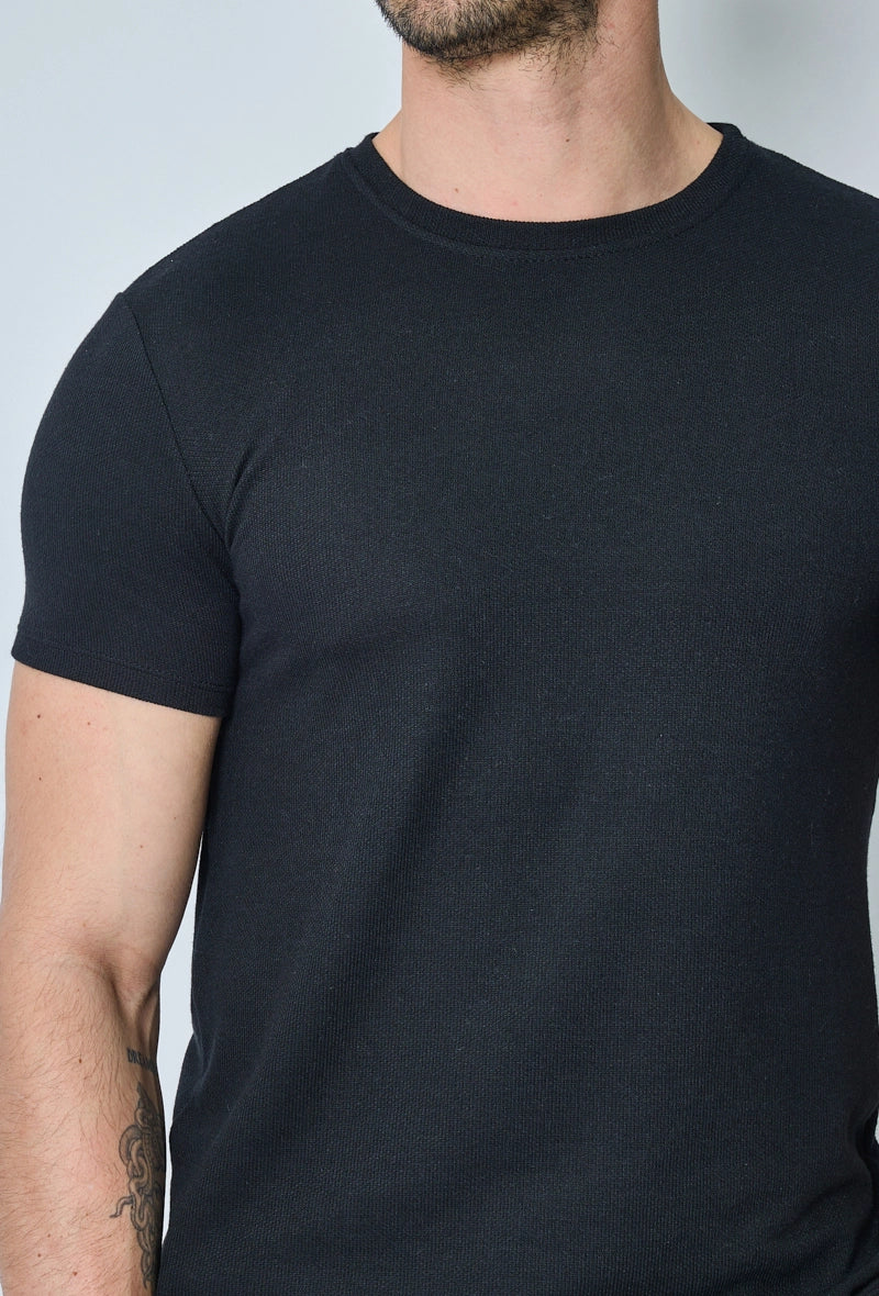 T-shirt uni en maille - Image 8