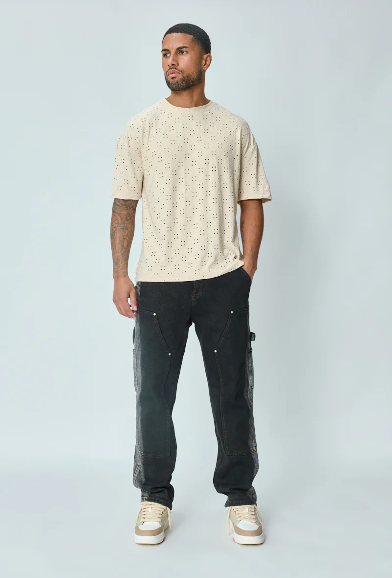 T-shirt uni oversized troué - Image 2