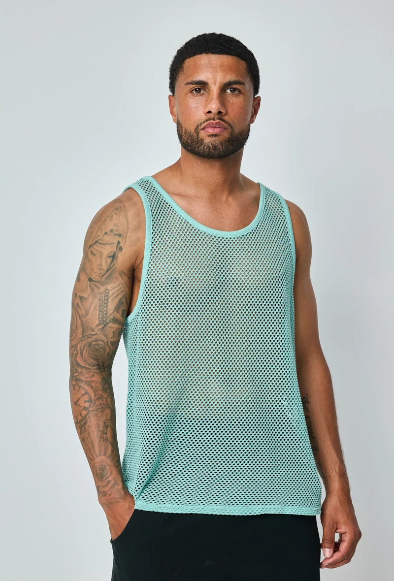 T-shirt uni sans manches trouée courtes - Image 11