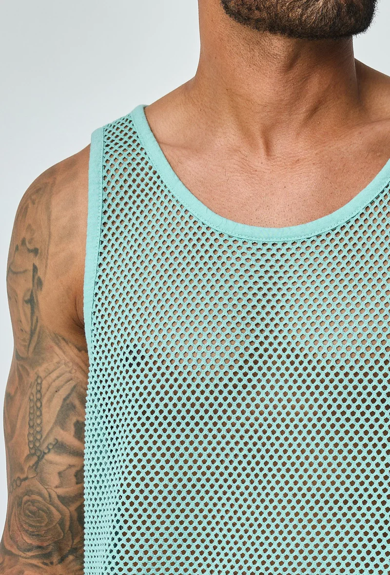 T-shirt uni sans manches trouée courtes - Image 12