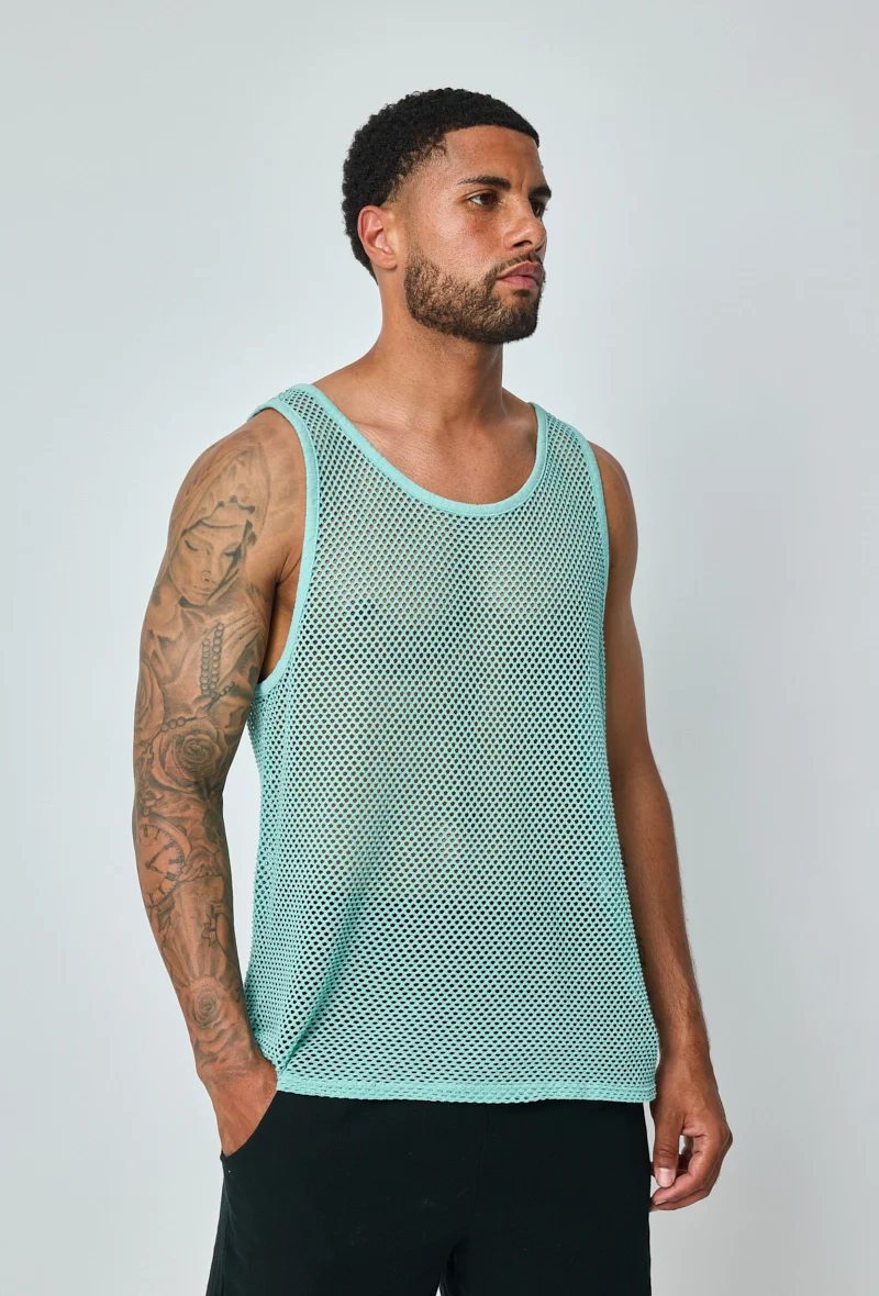 T-shirt uni sans manches trouée courtes - Image 13