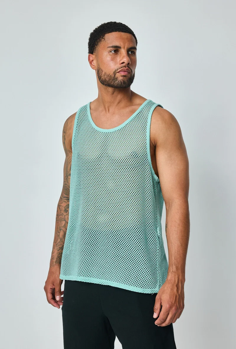 T-shirt uni sans manches trouée courtes - Image 14