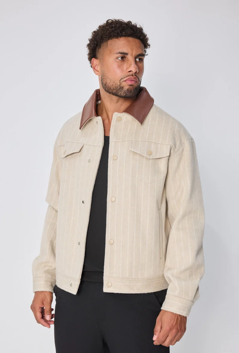 Veste à rayures avec col contrasté - Image 11