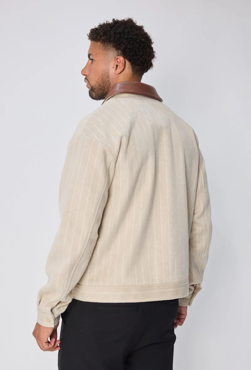 Veste à rayures avec col contrasté - Image 12