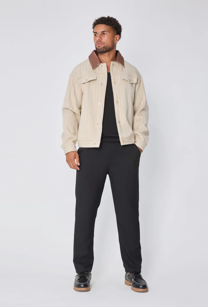 Veste à rayures avec col contrasté - Image 13