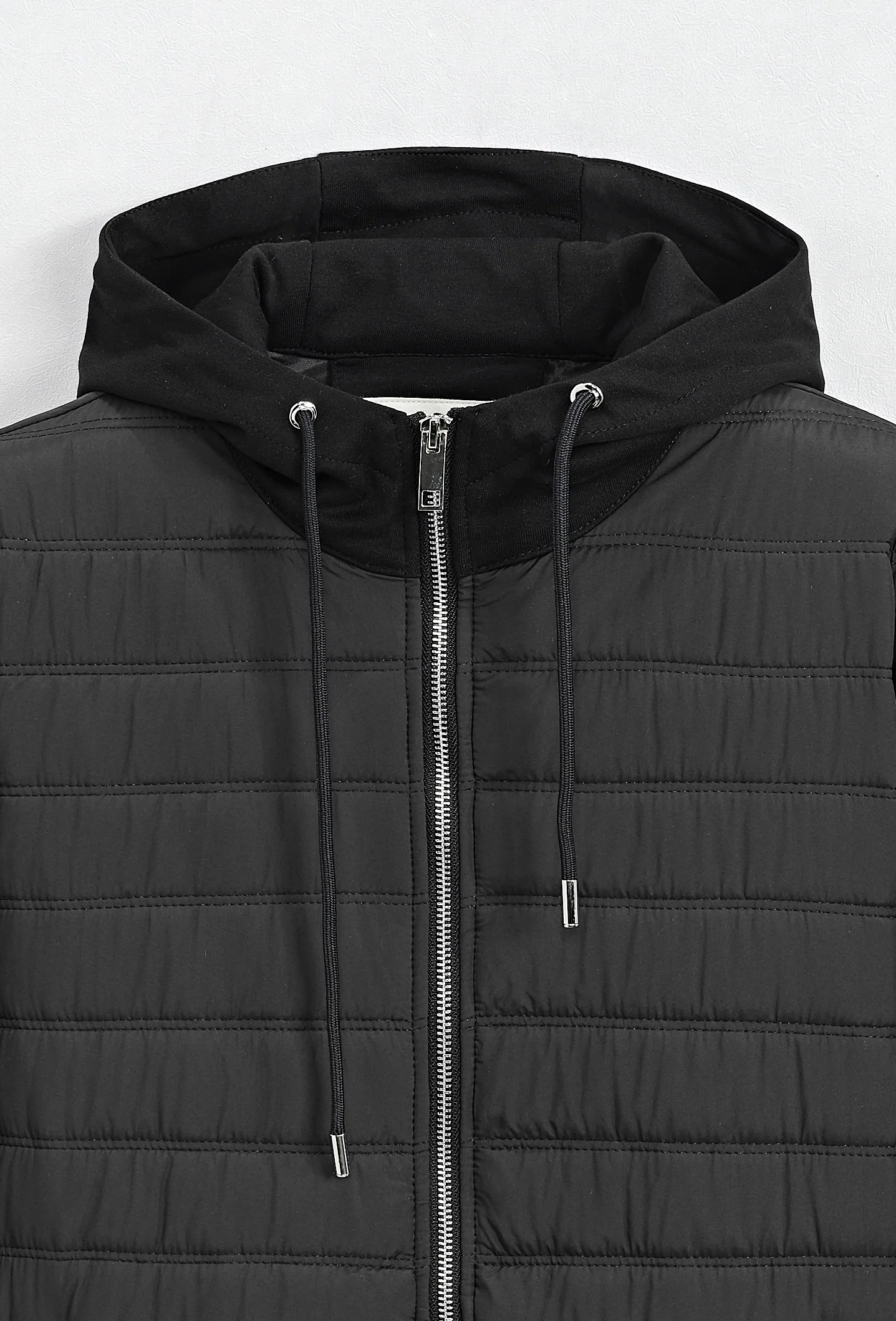 Veste bi matière à capuche ajustable avec lacet - Image 3