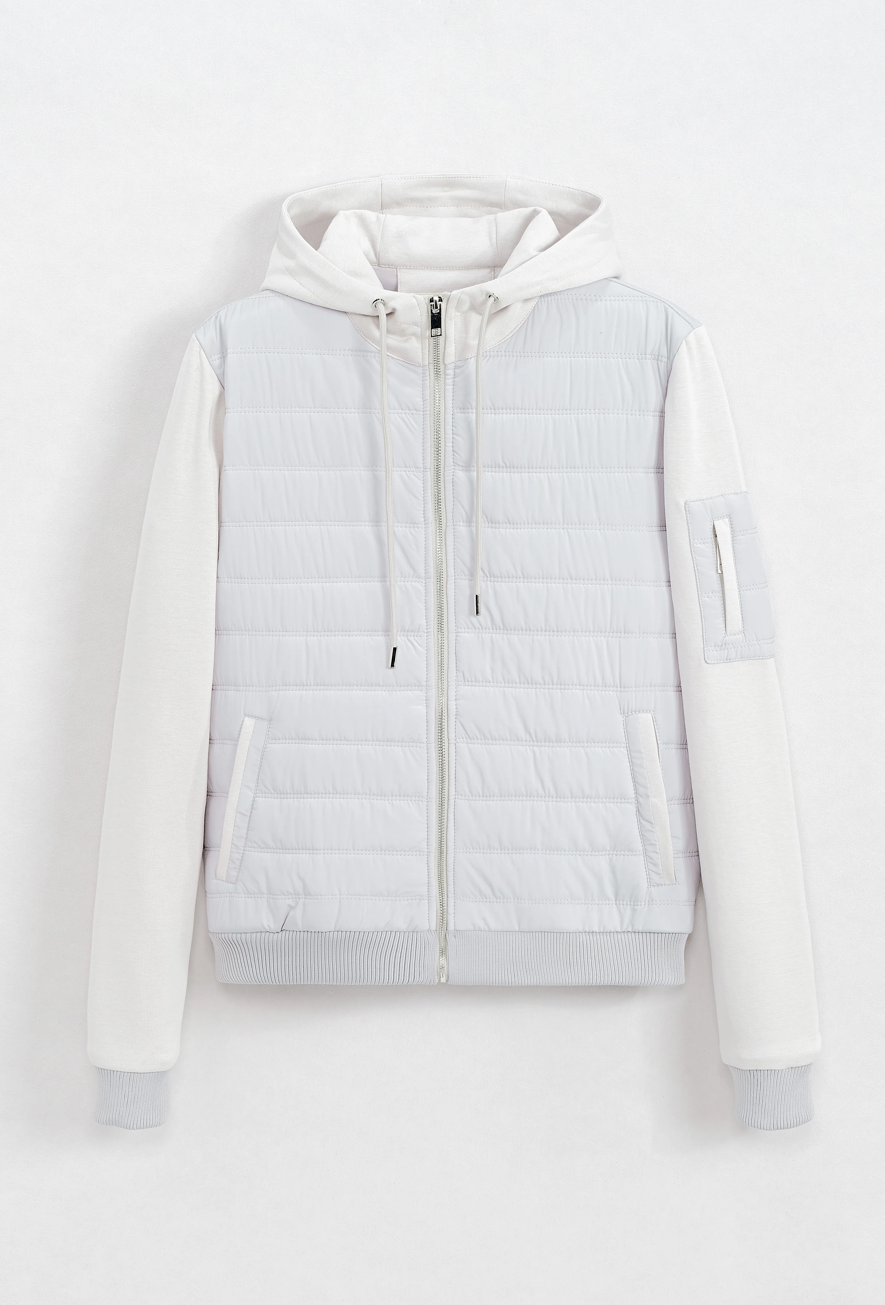 Veste bi matière à capuche ajustable avec lacet - Image 4
