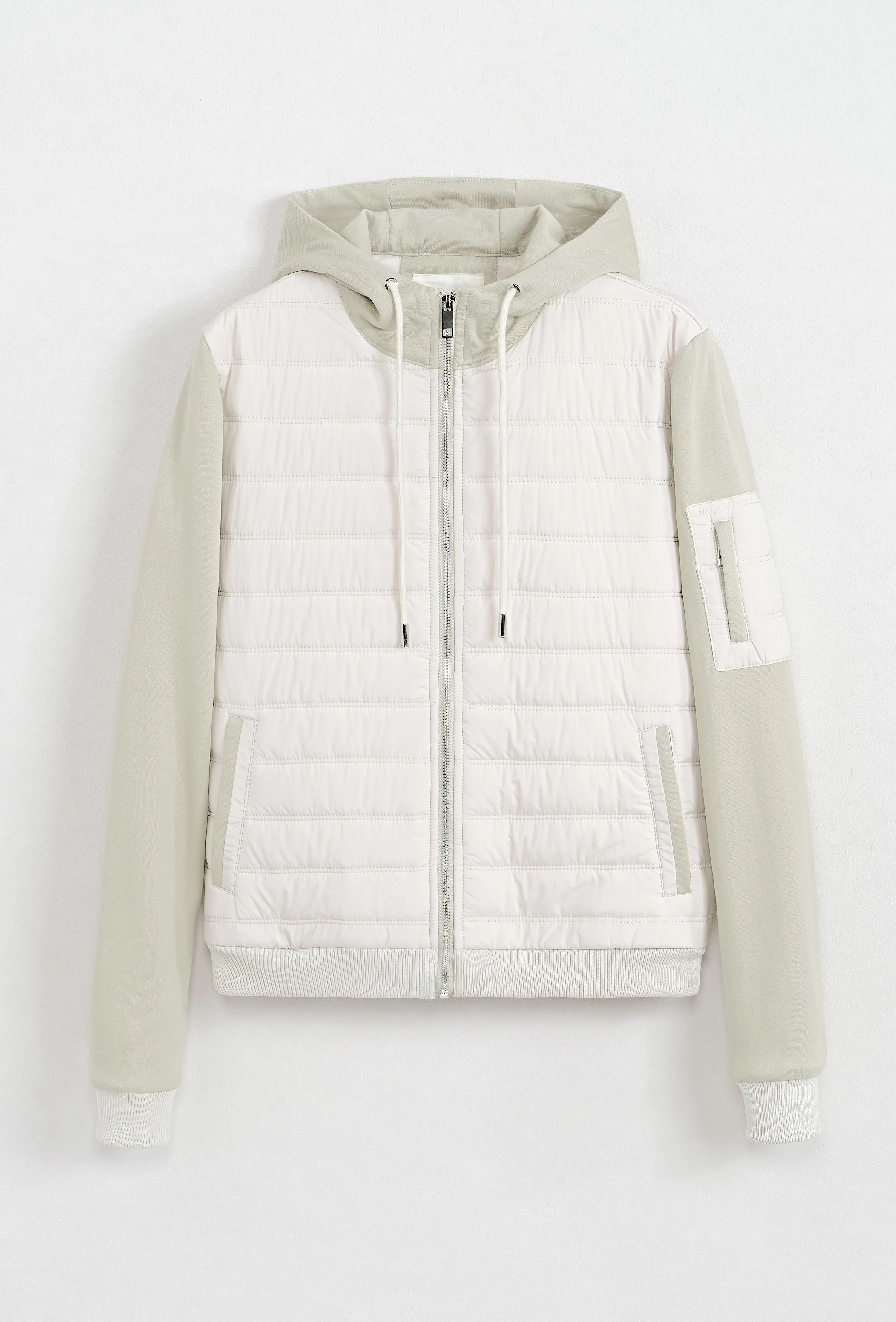 Veste bi matière à capuche ajustable avec lacet - Image 7