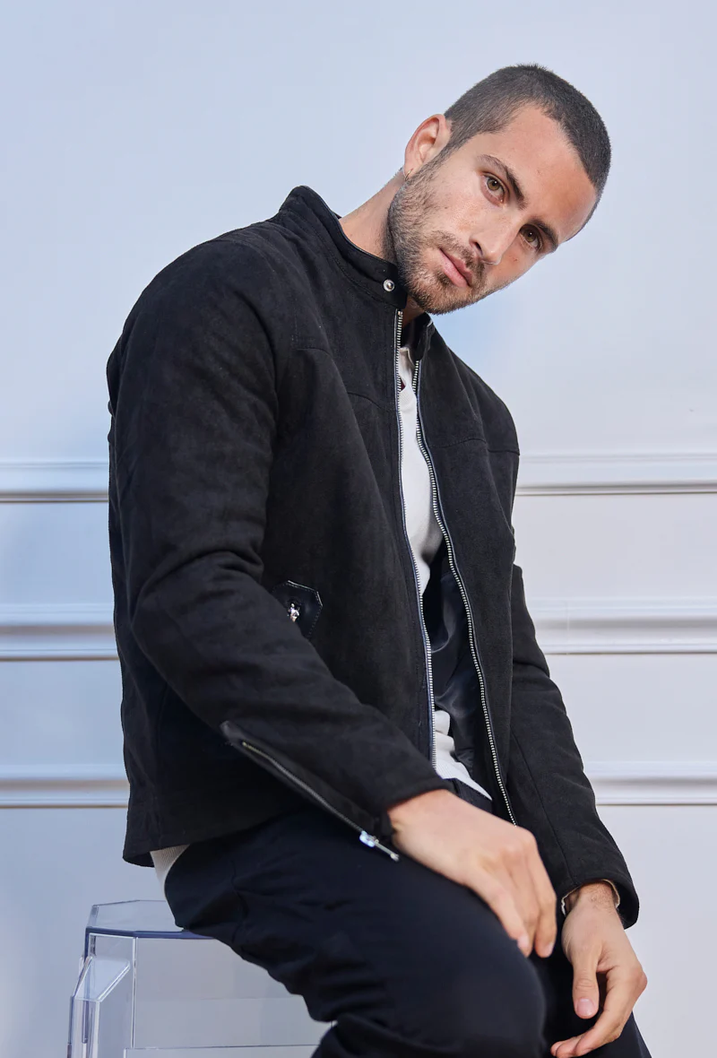Veste biker simili daim - Image 4