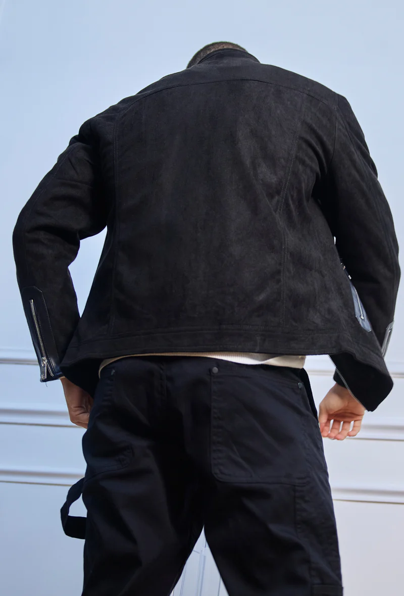 Veste biker simili daim - Image 5