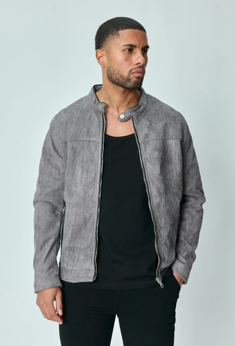 Veste biker simili daim - Image 9