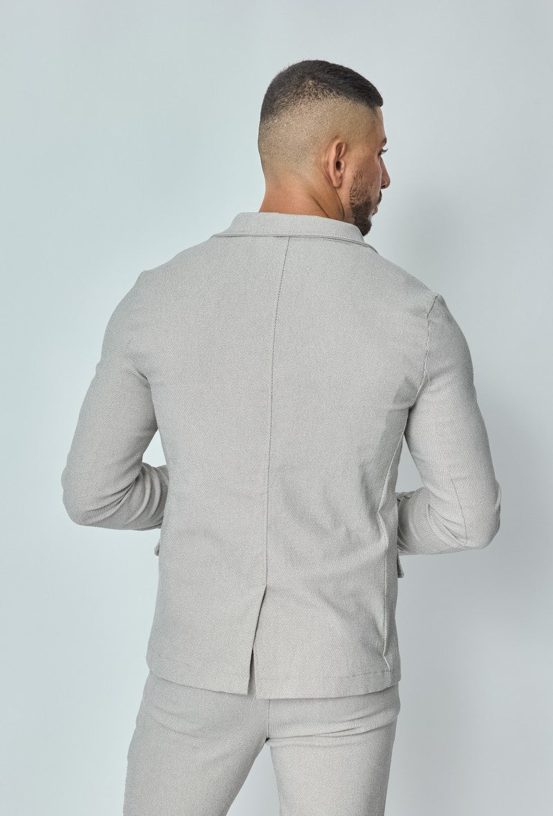Veste blazer stretch à uni - Image 3