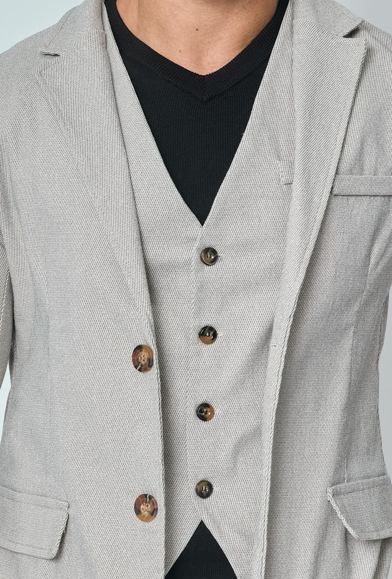 Veste blazer stretch à uni - Image 4