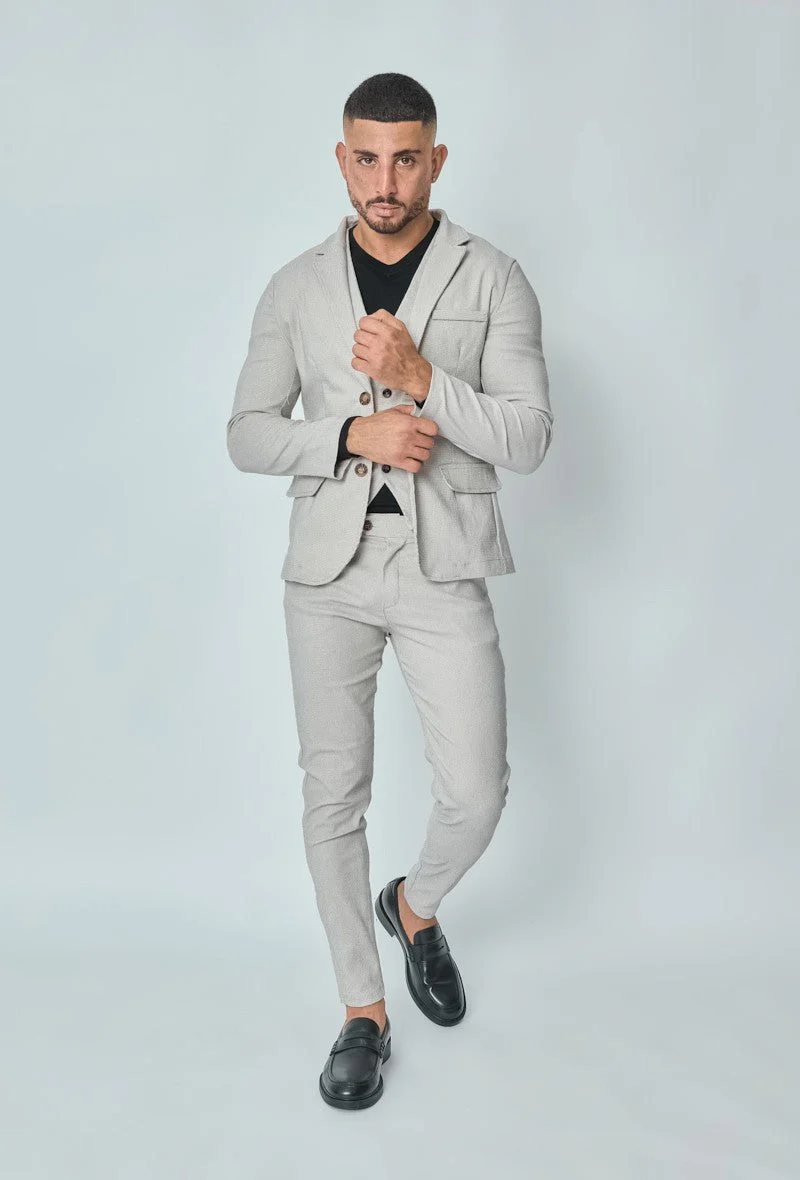 Veste blazer stretch à uni - Image 5