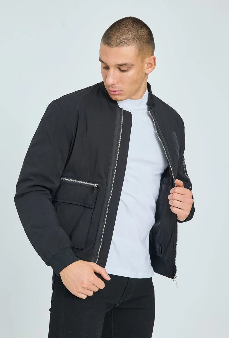 Veste bombers empiècement à zip métalique - Image 2