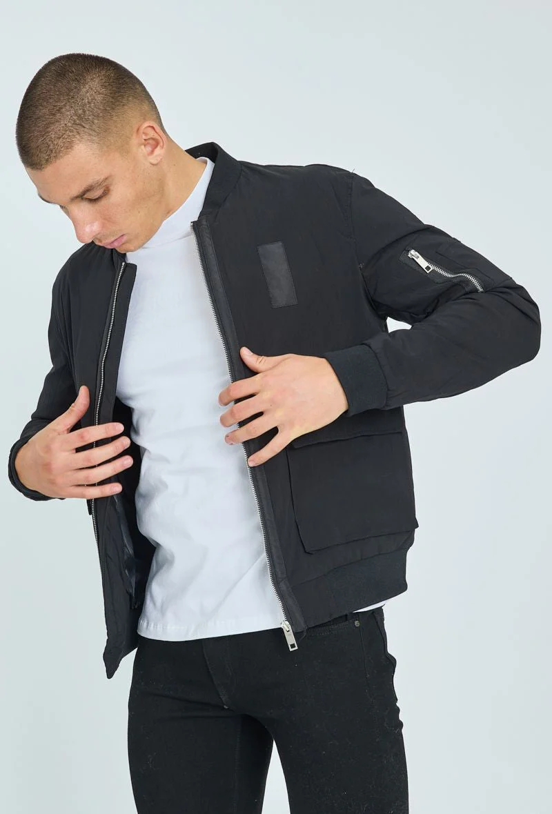 Veste bombers empiècement à zip métalique - Image 3