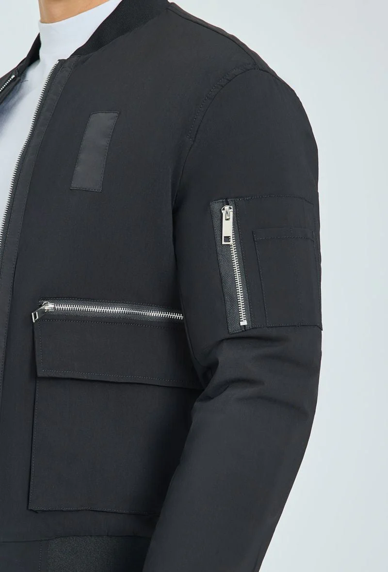 Veste bombers empiècement à zip métalique - Image 4