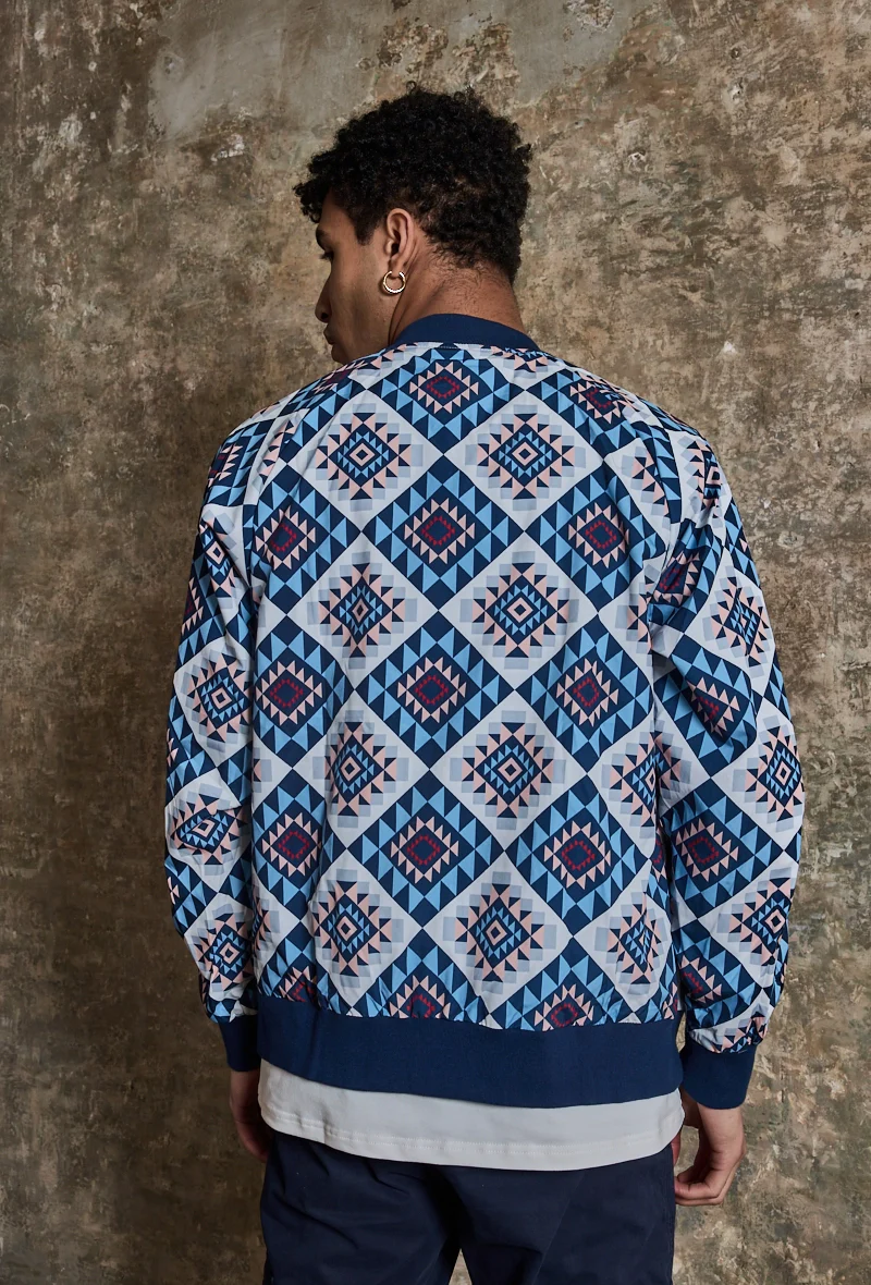 Veste bombers fine à motifs géometriques - Image 4