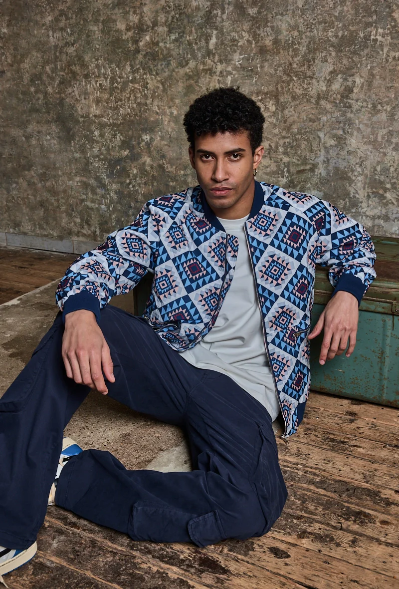 Veste bombers fine à motifs géometriques - Image 6