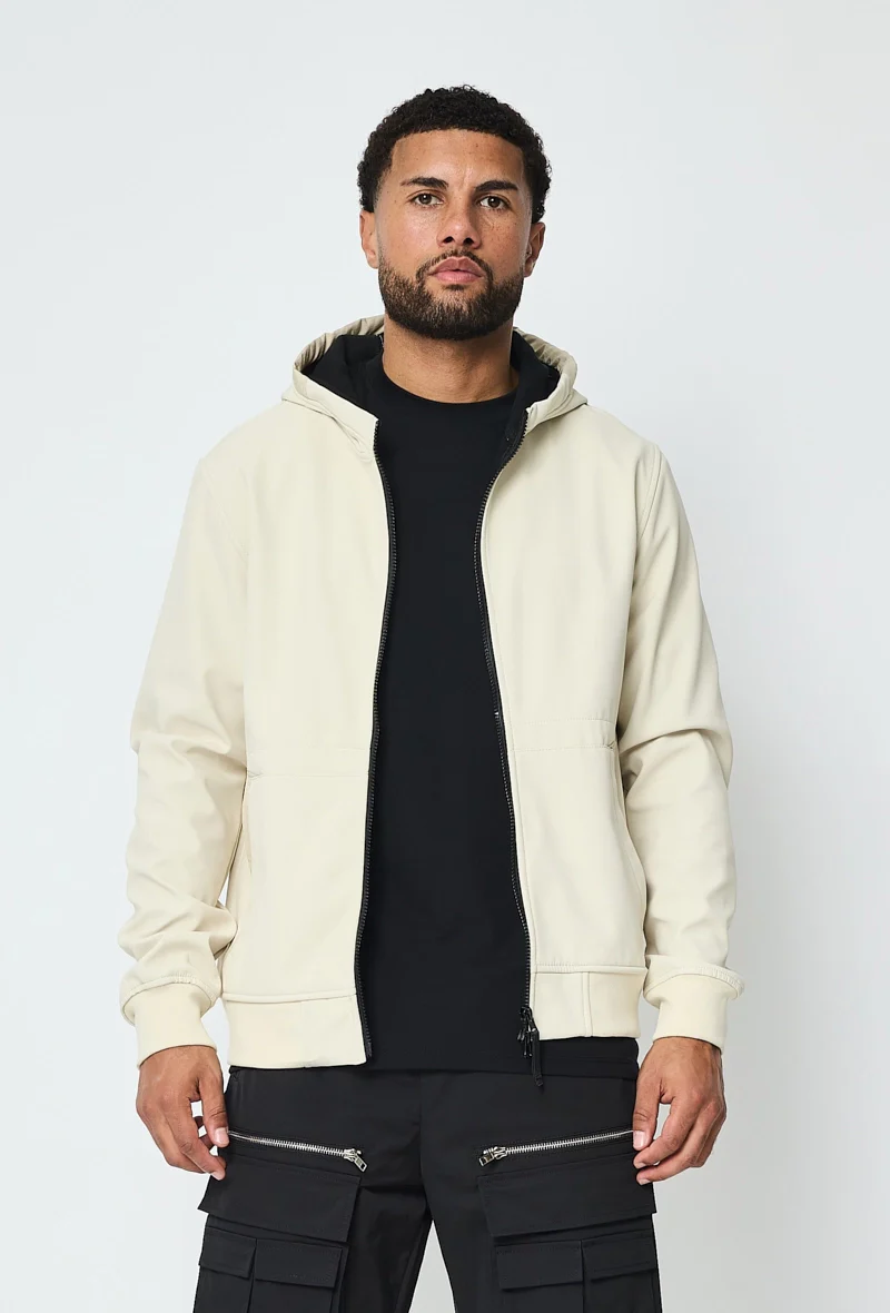 Veste courte unie à capuche polaire - Image 3