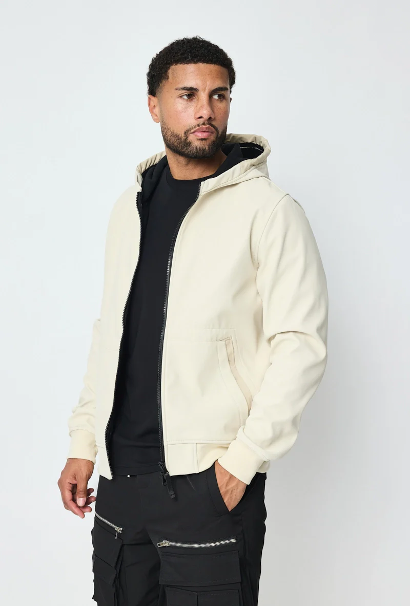Veste courte unie à capuche polaire - Image 4