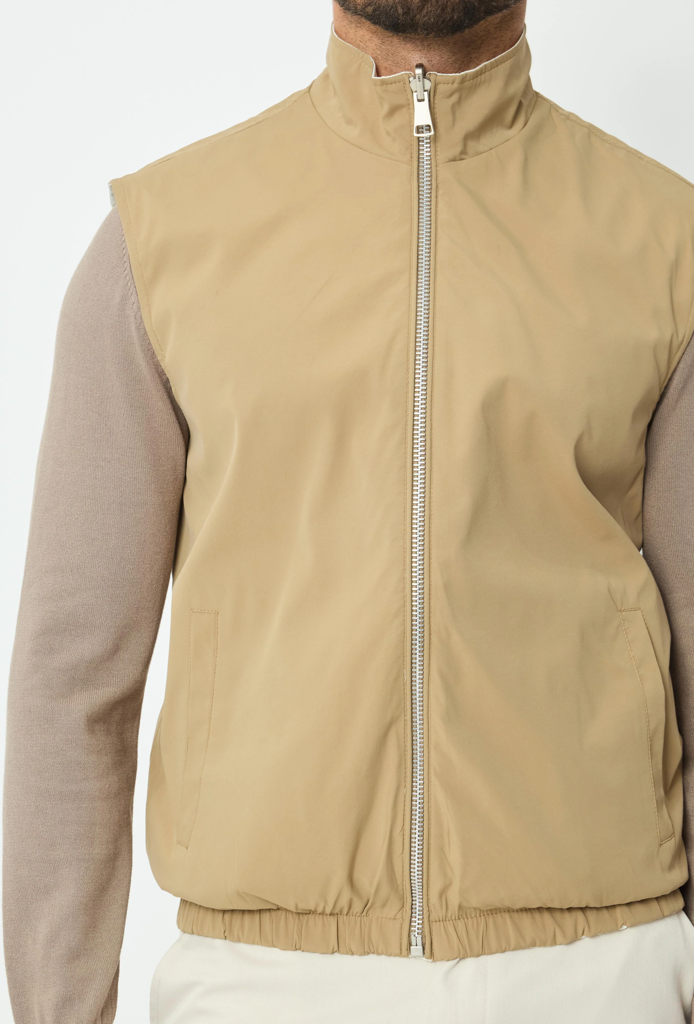 Veste sans manches à zip unie - Image 2