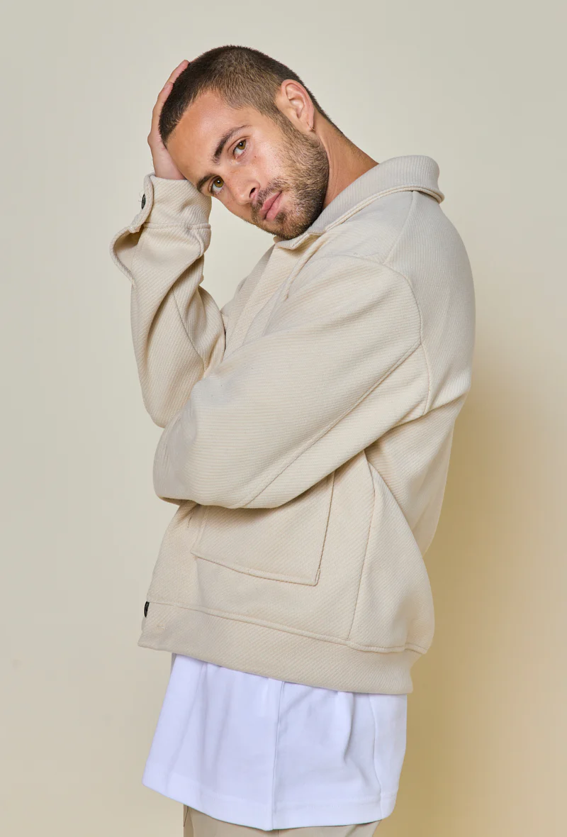 Veste uni texturé avec grandes poches à rabat - Image 10