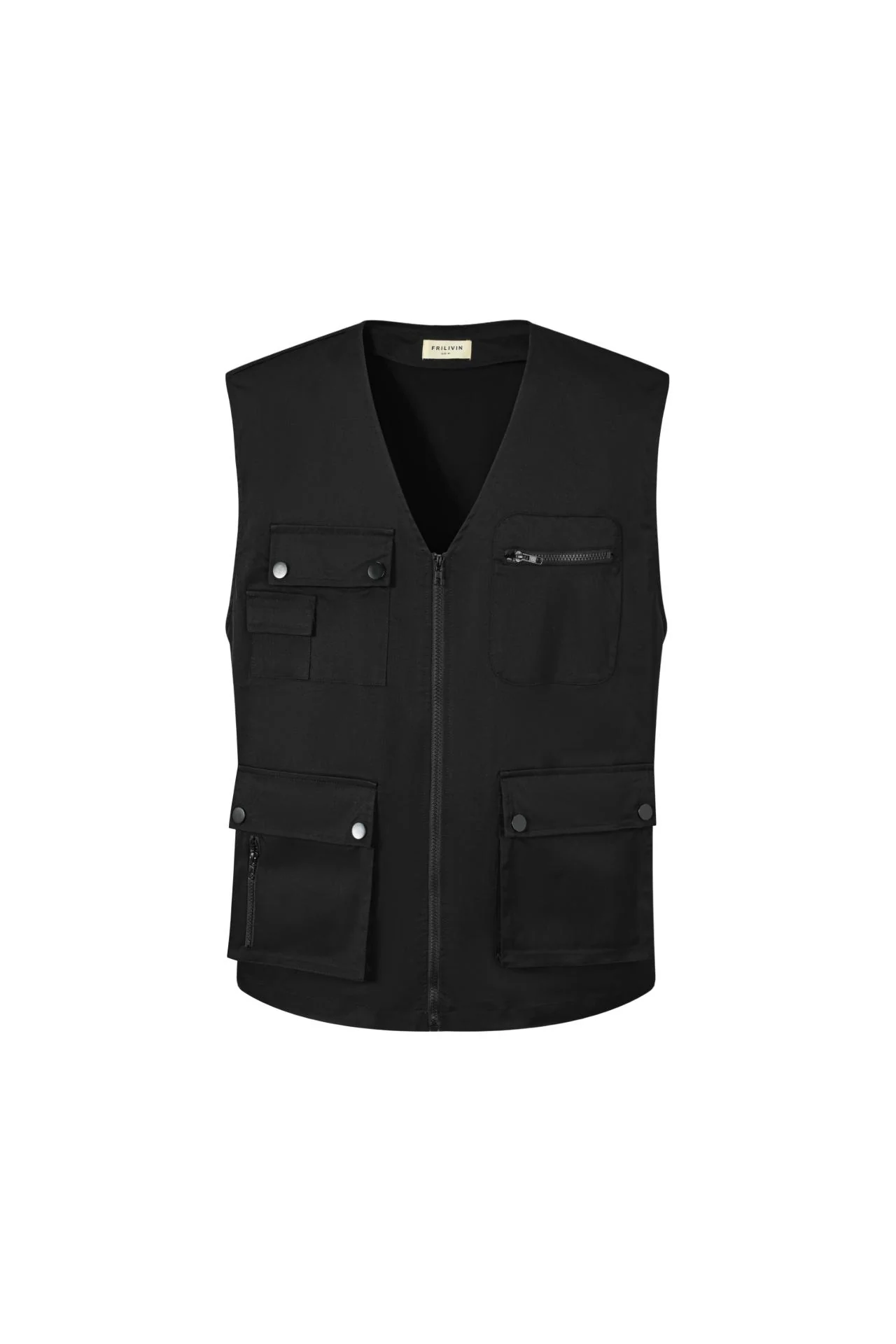 Veste utility sans manches à poches rabat